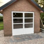 Berger Luxe-Line Twin openslaande deuren Satin Plano met glaspaneel RAL 9016