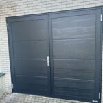 Berger Luxe-Line Twin openslaande deuren Woodgrain Plano RAL 7021mat fijnstructuur