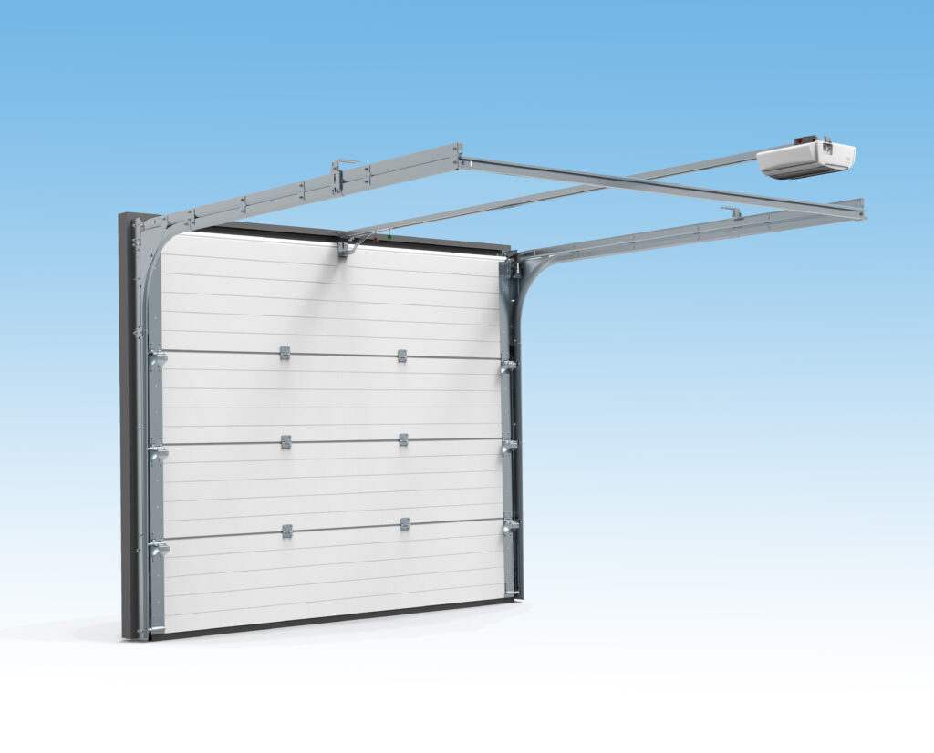 TS100 geleidingssysteem met trekveren voor sectionale garagedeuren