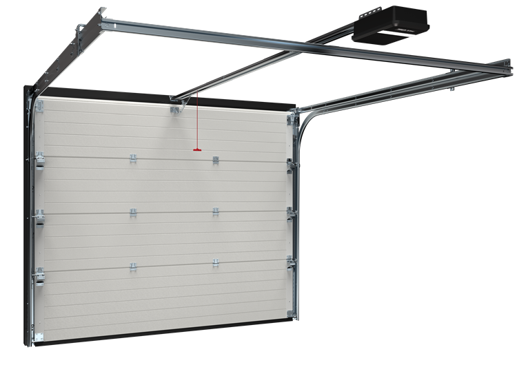 Highline Smart garagedeuraandrijving aangesloten op Berger Premium sectionale garagedeur