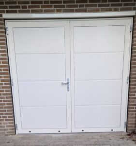 Openslaande garagedeuren Berger Luxe Line Twin Satin Plano RAL 9001