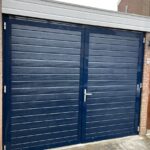 Openslaande garagedeuren Berger Luxe Line Twin Woodgrain Plancha RAL 5011