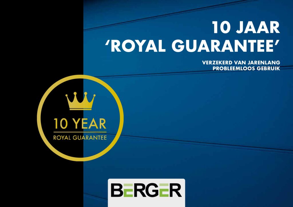 Berger 10 jaar garantie op garagedeuren