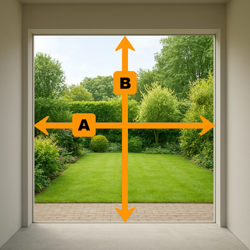 Technische tekening met inbouwmaten voor openslaande deuren
