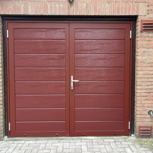 Berger Luxe-Line Twin openslaande deuren Woodgrain Ligna RAL 8015 mat fijnstructuur