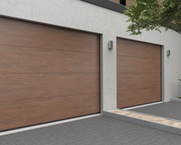 Berger Sectionale garagedeur uitvoering Design-Line Corten RAL 8025
