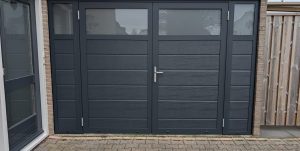 Berger Luxe-Line Twin openslaande deuren met vaste zijpanelen en gesatineerd hardglas